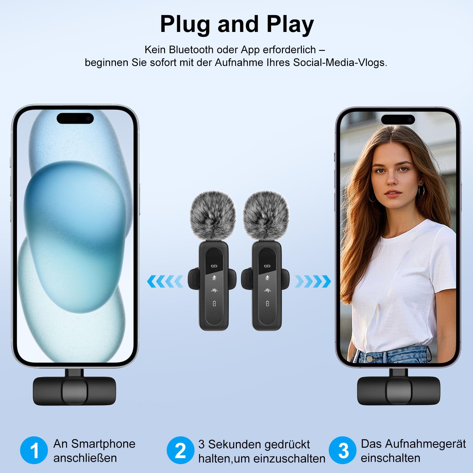 Creator di Contenuti per YouTube - Kit di Vlogging per iPhone/Android, Treppiede di Seguimento Facciale Automatico da 178 cm per iPhone con Luci e Microfoni Wireless, Kit di Avvio per TikTok/YouTube