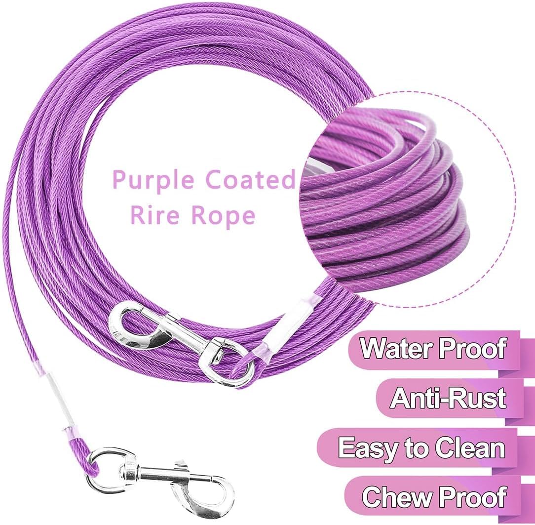 Snapklik.com : Tie Out Cable For Dogs,150FT Dog Leads,Heavy Duty Tie Out  Cable For Large Dogs Up To 125lbs,Durable Dog Runner Tether Line For  Outdoor,Yard