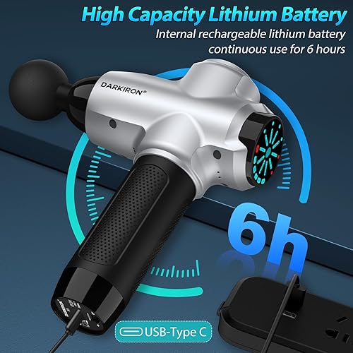 Miniatura 4 de Pistola de masaje de percusión muscular de tejido profundo, masajeador eléctrico de espalda con 15 cabezales de masaje adecuados para cualquier