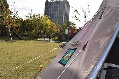 Miniatura 9 de Tienda caliente Tipi para 3 personas, 2 puertas, tienda de campaña tipi con estufa Jack 7.2FT 4 estaciones Tipi para equipo familiar