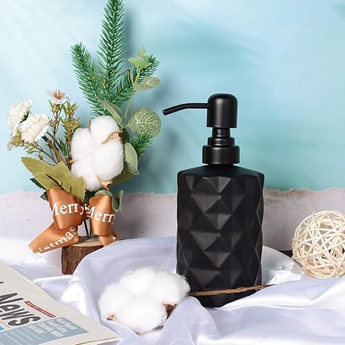 Miniatura 5 de Topsky Dispensador de jabón de vidrio con bomba de plástico, dispensador de jabón líquido de manos de 11.2 fl oz, bomba a prueba de óxido para