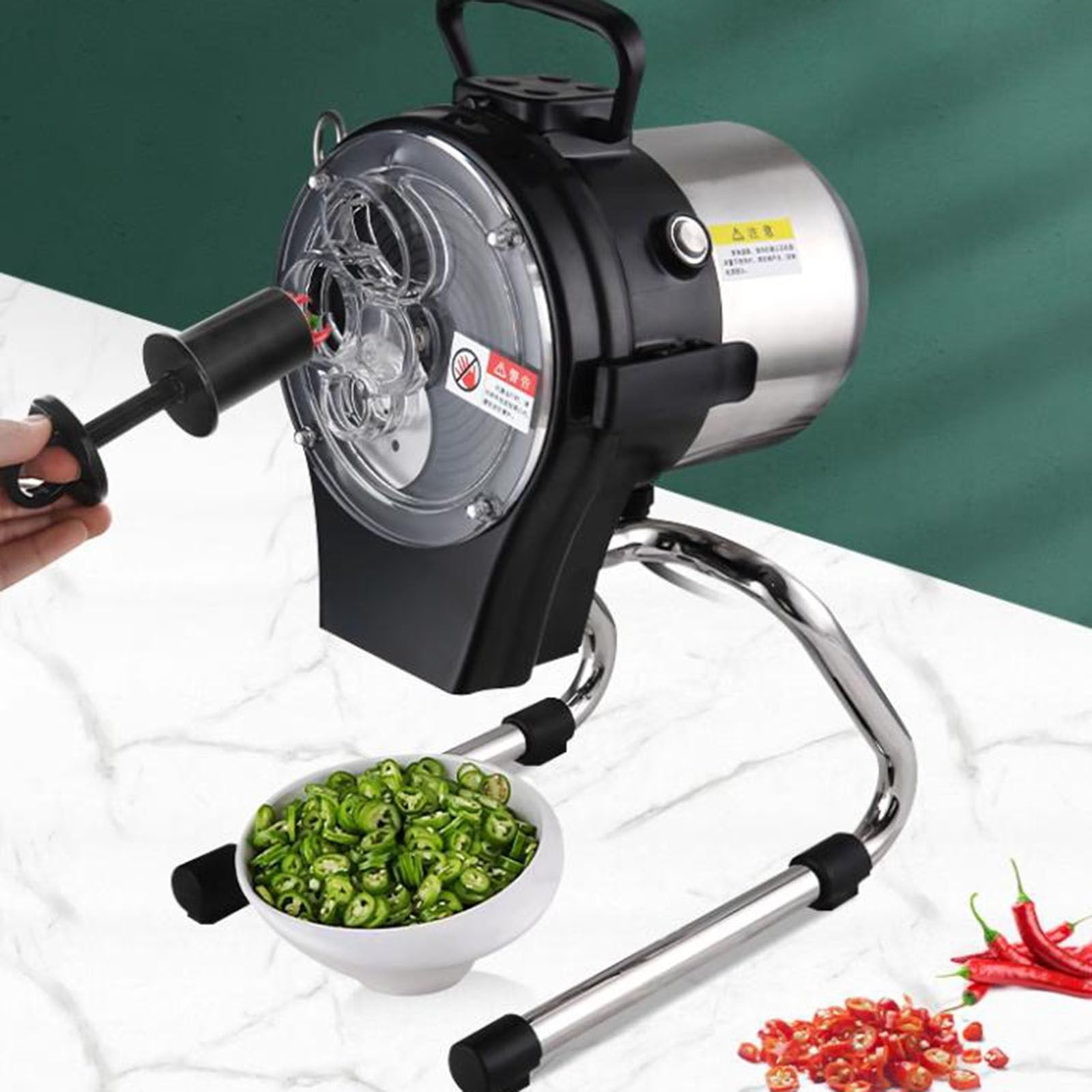 GYKOZY Commercial Scallion Cutters & Vegetable Slicer - Removable Green Onion Chopper for Easy Cleaning, Ideals for Peppers, Onions, Carrots & More - FC-110CL