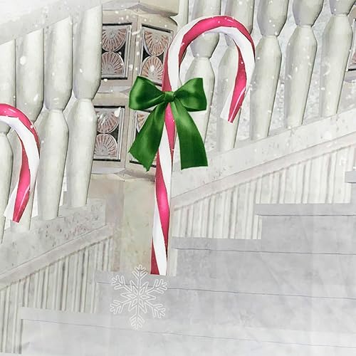 Miniatura 10 de LB Pink Christmas Shower Curtain Sets with Rugs Xmas Tree and Xmas Ball Gifts on Grey Fabric Shower Curtain with Hooks Winter Snowflake Bathroom