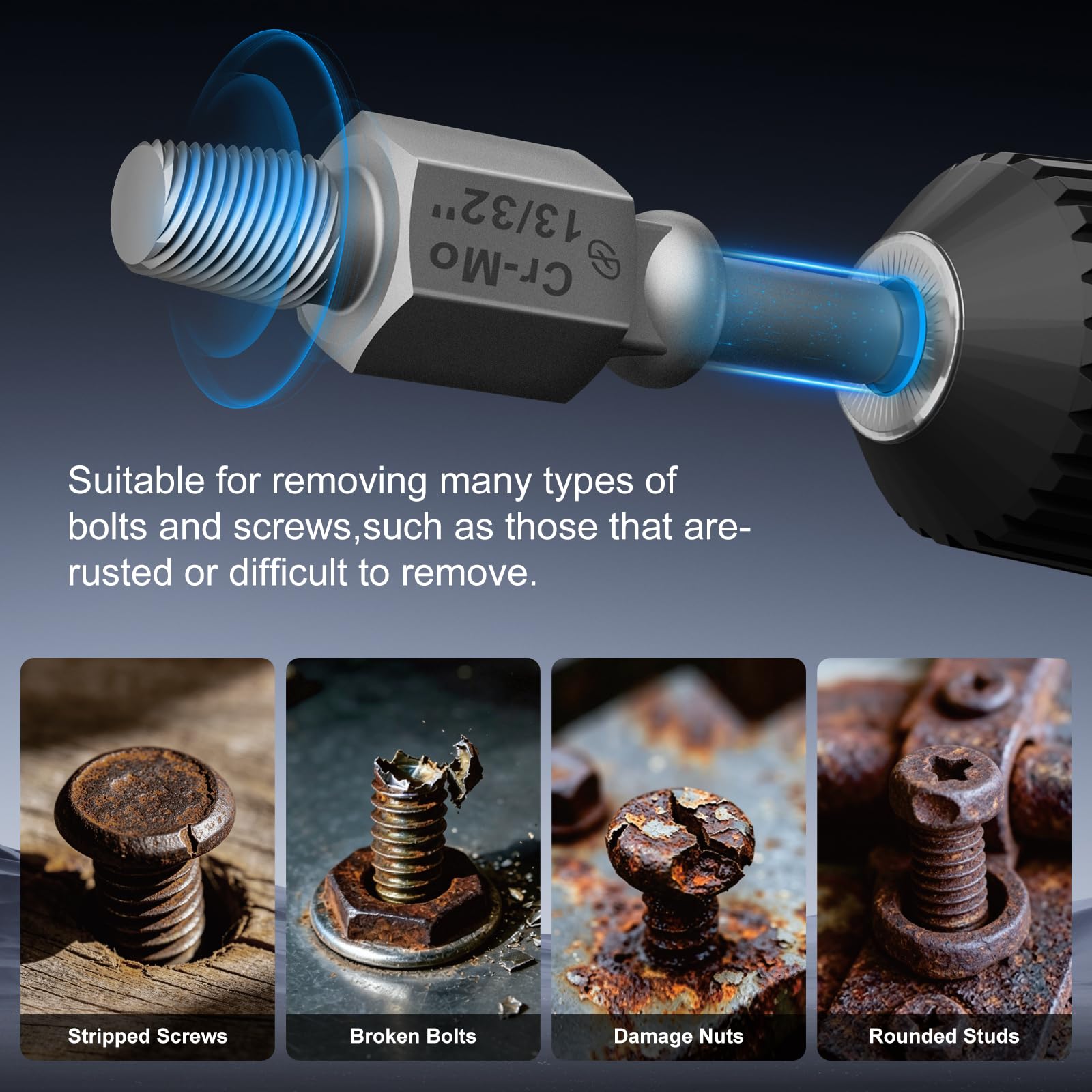 STREBITO Screw Extractors - Remove Stripped Bolts! -4
