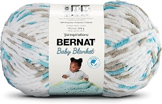 Bernat Baby Blanket BB Little Teal Dove Print Yarn - 1 Pack of 10.5oz/300g - Polyester - #6 Super Bulky - 220 Yards - Knitting/Crochet