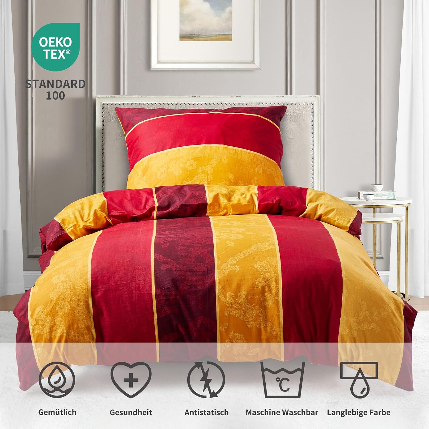 Red and Yellow Thick Stripes