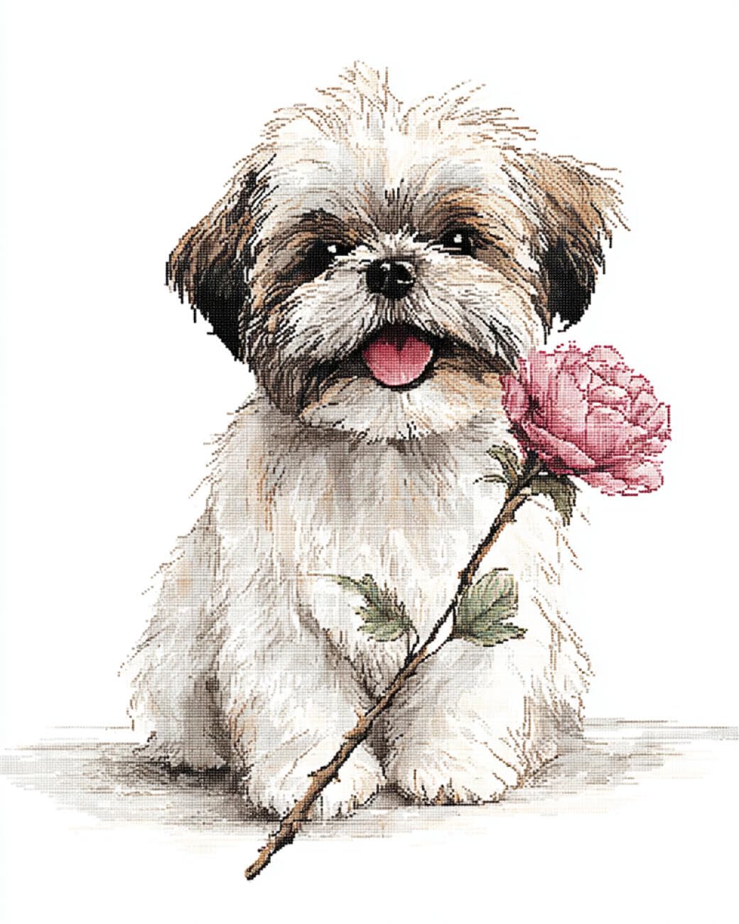 AxiangziK DIY Cross Stitch Kits Cartoon Dog 11CT 60x80cm