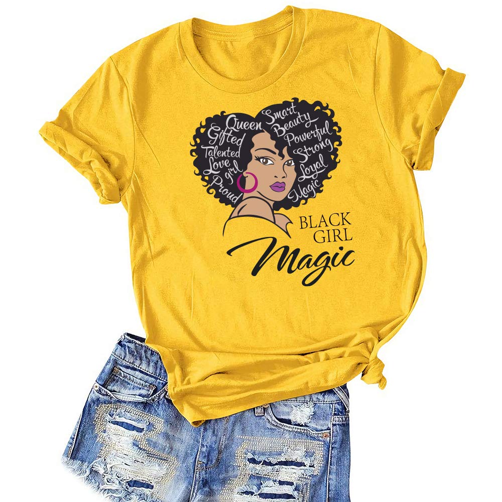 Black History Graphic tees Plus Size Women Tops Magic Fashion Afro American Natural Hair Vintage Melanin T-Shirts