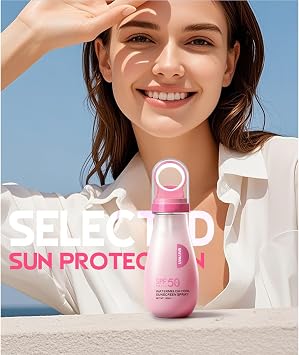 SPF50 Sunscreen Mist, Anti-Shine Face Sun Cream SPF 50 for Oily Skin, Broad Spectrum UVA/UVB Protection, Infrared & Pollution Shield, Water Resistant, Invisible Finish (#1, 100ml)