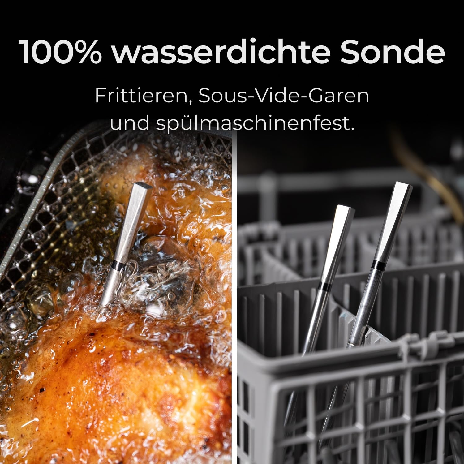 MEATER Pro Duo: Smart Meat Thermometer Digital | 550°C Hitzebeständigkeit | Große Reichweite | Zertifizierte Genauigkeit | BBQ, Ofen, Grill, Smoker, Fritteuse, Friteuse | 50+ Rezepte in App