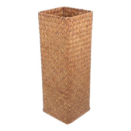 Rustic Large Woven Flower Basket Vase 14x14x38cm Seagrass Dried Flower