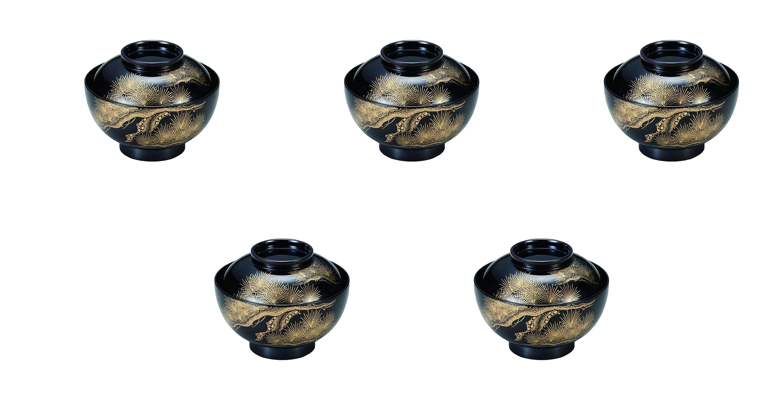 Amazon.co.jp: 5個セット 雑煮椀 沈金 本漆塗（輪島塗） 【煮物椀