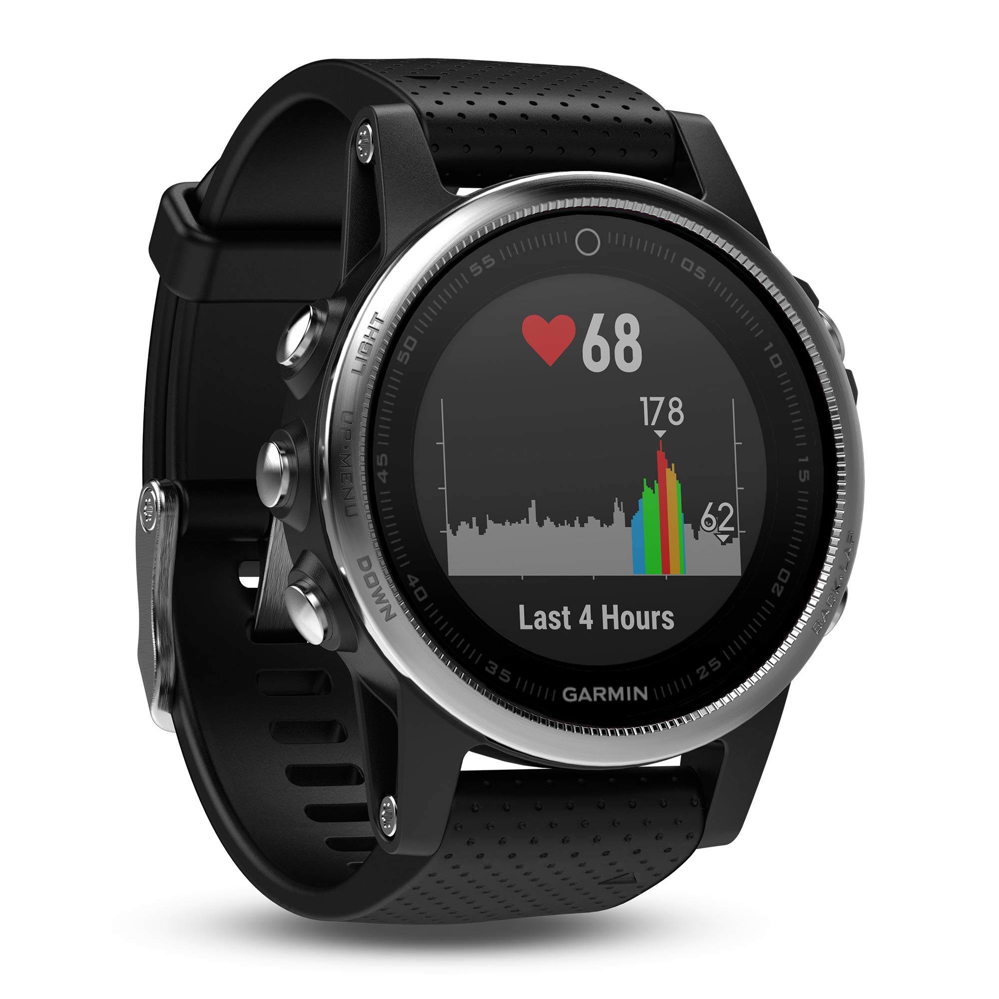 Garmin Fēnix 5S - Montre GPS Multisports Outdoor - Argent avec Bracelet Noir (Reconditionné)