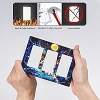 Vista 400 de Vista de ventana, isla tropical, playa, palmeras, cielo soleado, cubierta de interruptor de luz de palanca individual, placa decorativa de pared