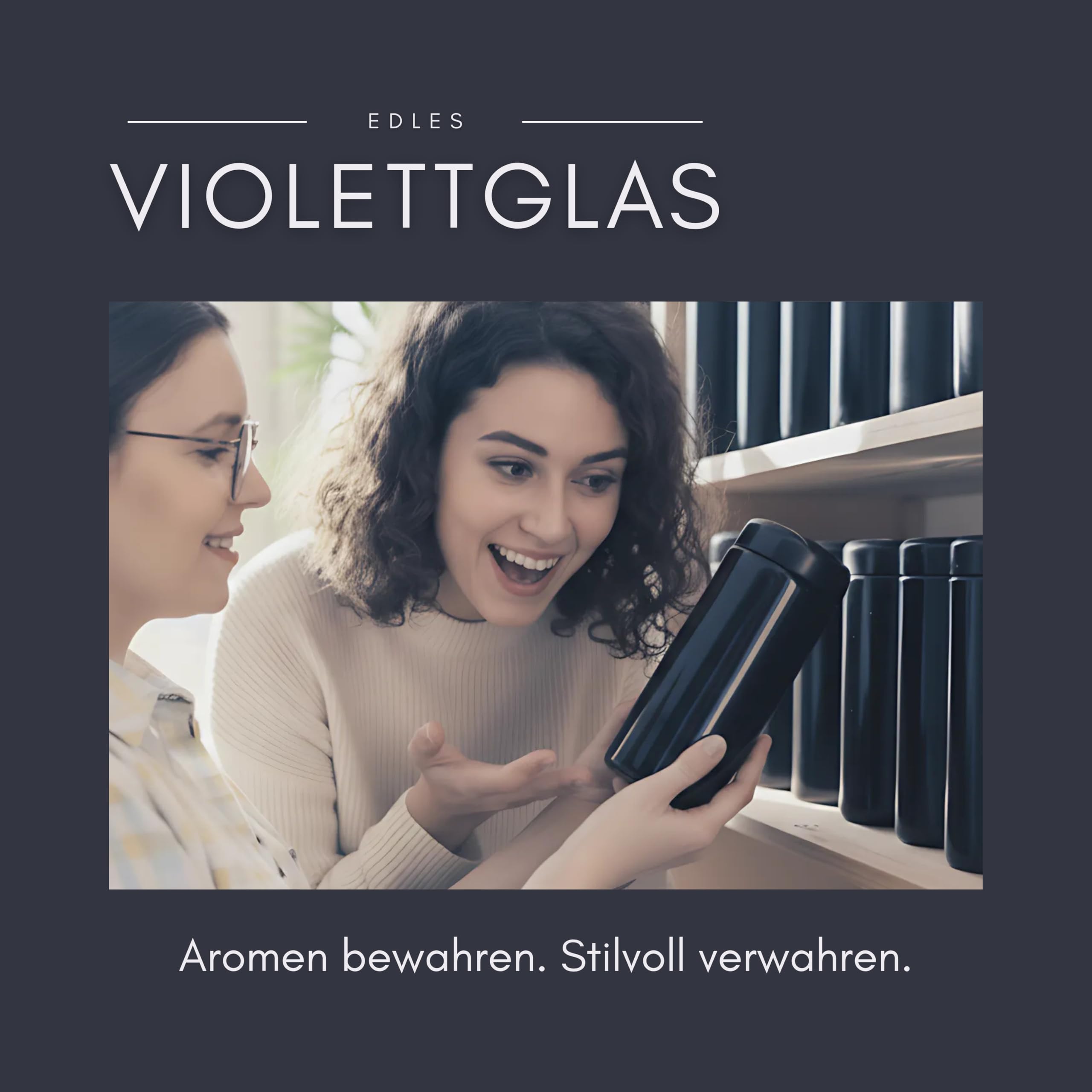 ANCEVIA Violettglas Vorratsgläser 1000 ml – 6er Set luftdichte Vorratsdosen mit Deckel | Miron Violettglas für trockene Lebensmittel wie z.B. Nudeln, Nüsse, Kaffee & Kräuter
