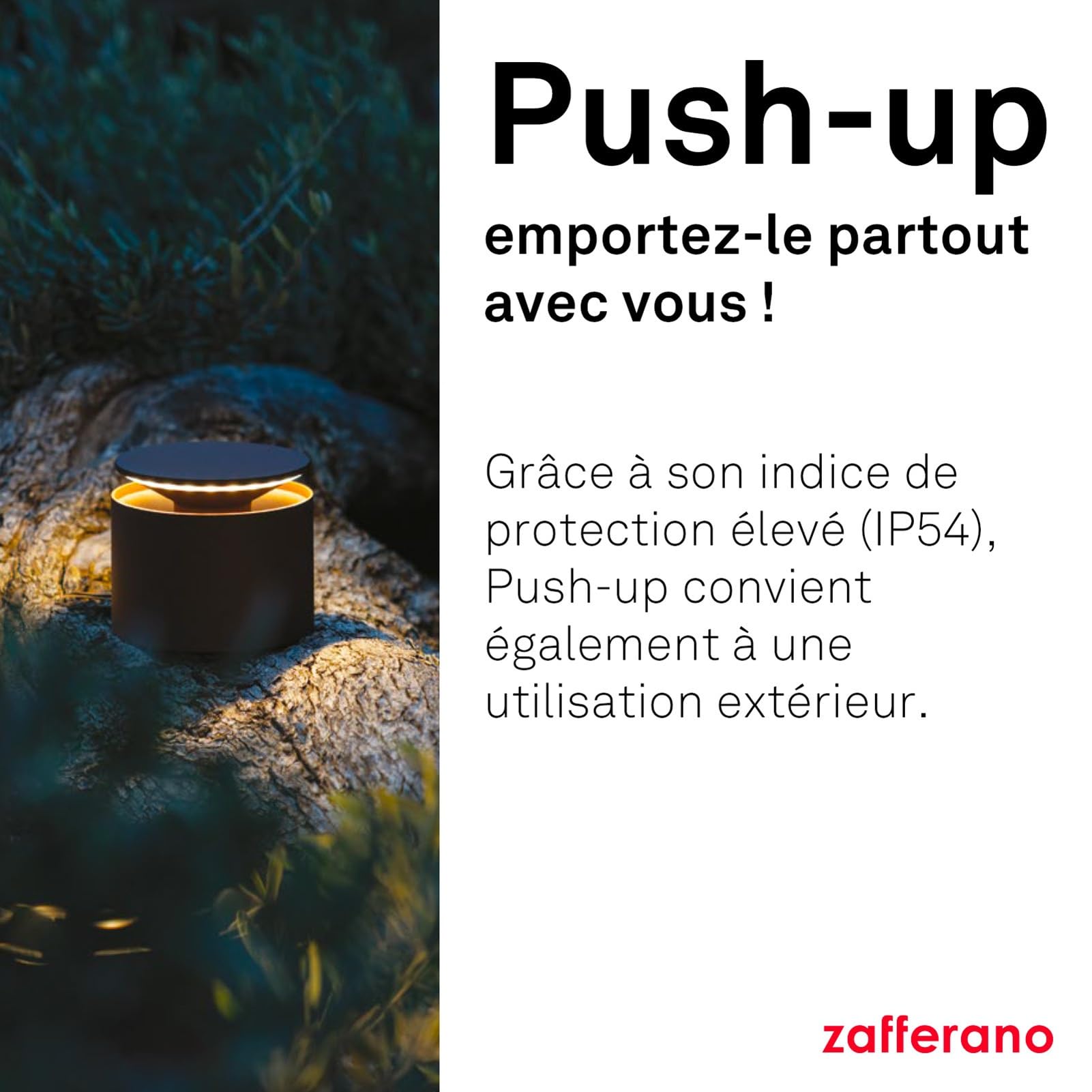 Zafferano, Lampe Push-Up, Lampe de Table Rechargeable et Sans Fil avec Contrôle Tactile, Utilisable également comme Lampe d'Extérieur, Dimmer 2200-3000 K, Hauteur 80-100 cm, Couleur Corten