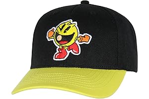 Pac-Man Hat: Embroidered Classic Video Arcade Game Adjustable Embroidered Precurve Snapback Hat Cap Black