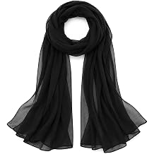 Women Chiffon Scarf Lightweight Breathable Silky Long Shawl Wrap