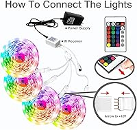 Vista 5 de dalattin Luces LED para dormitorio de 400 pies, tira de luces LED inteligentes con control remoto de aplicación, tiras de luz LED RGB, tira de luces