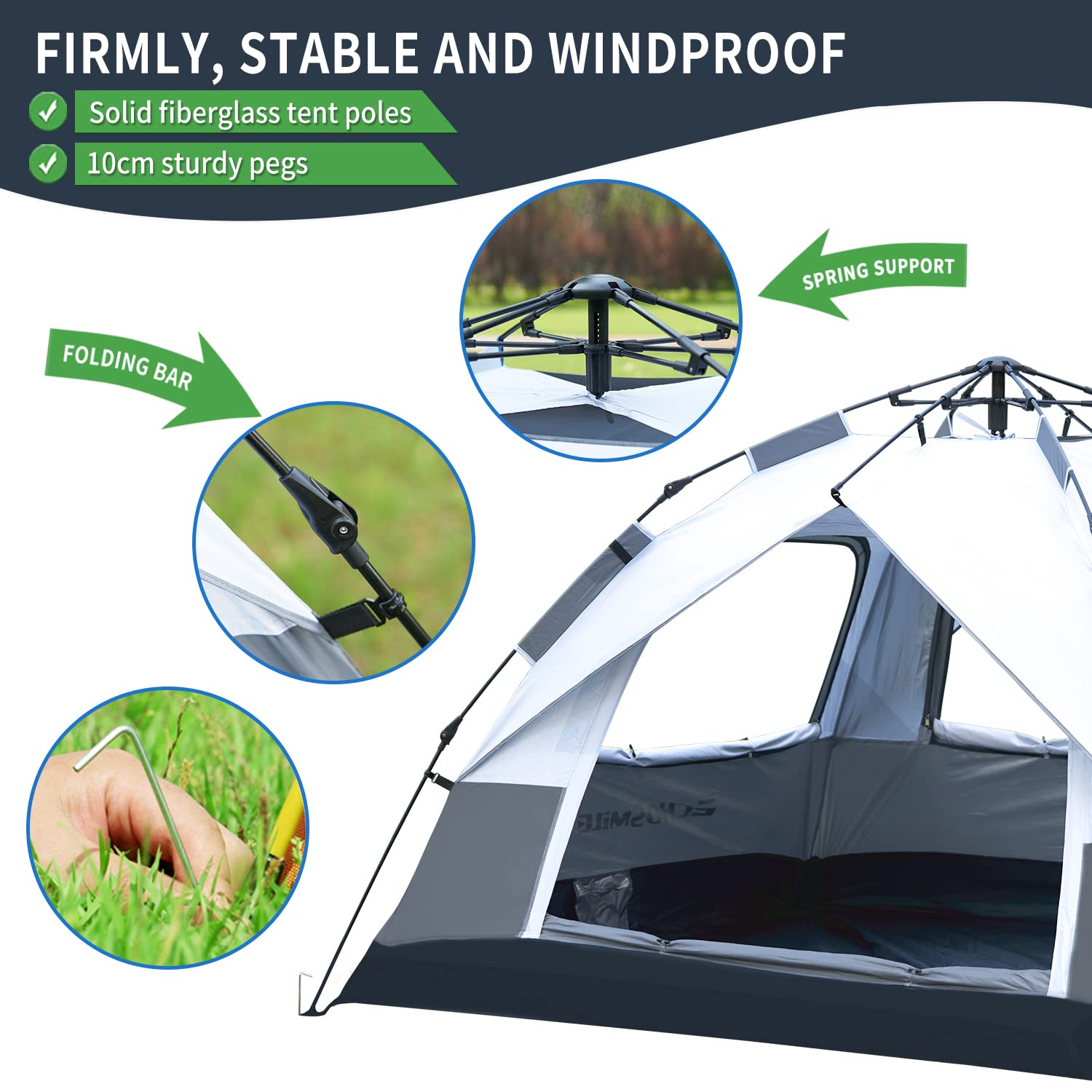 Amazon.co.jp: EchoSmile ポップアップテント ファミリーキャンプ