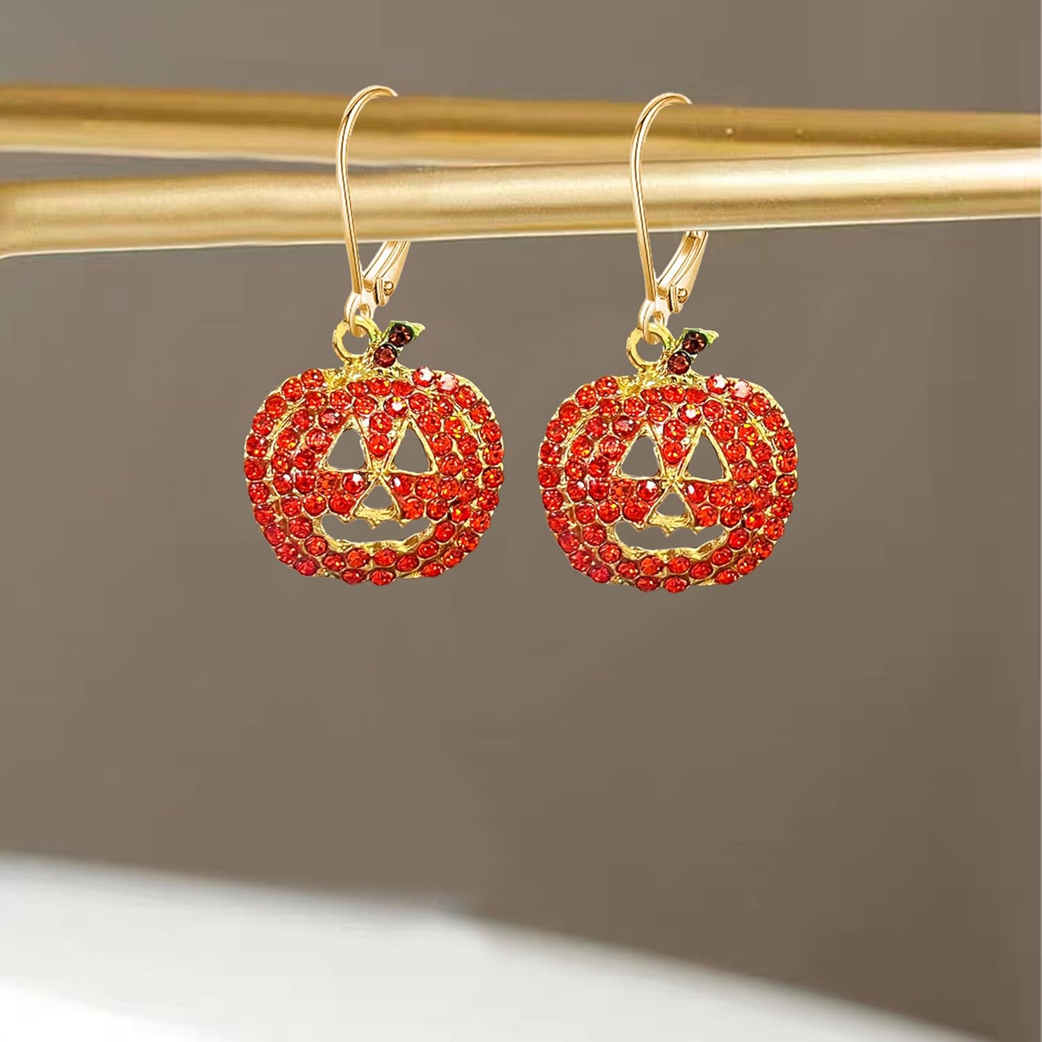 Halloween Pumpkin Crystal Dangle Earrings for Women Sparkling Drop Earrings for Halloween Party Cosplay Costume Jewelry - Image 6