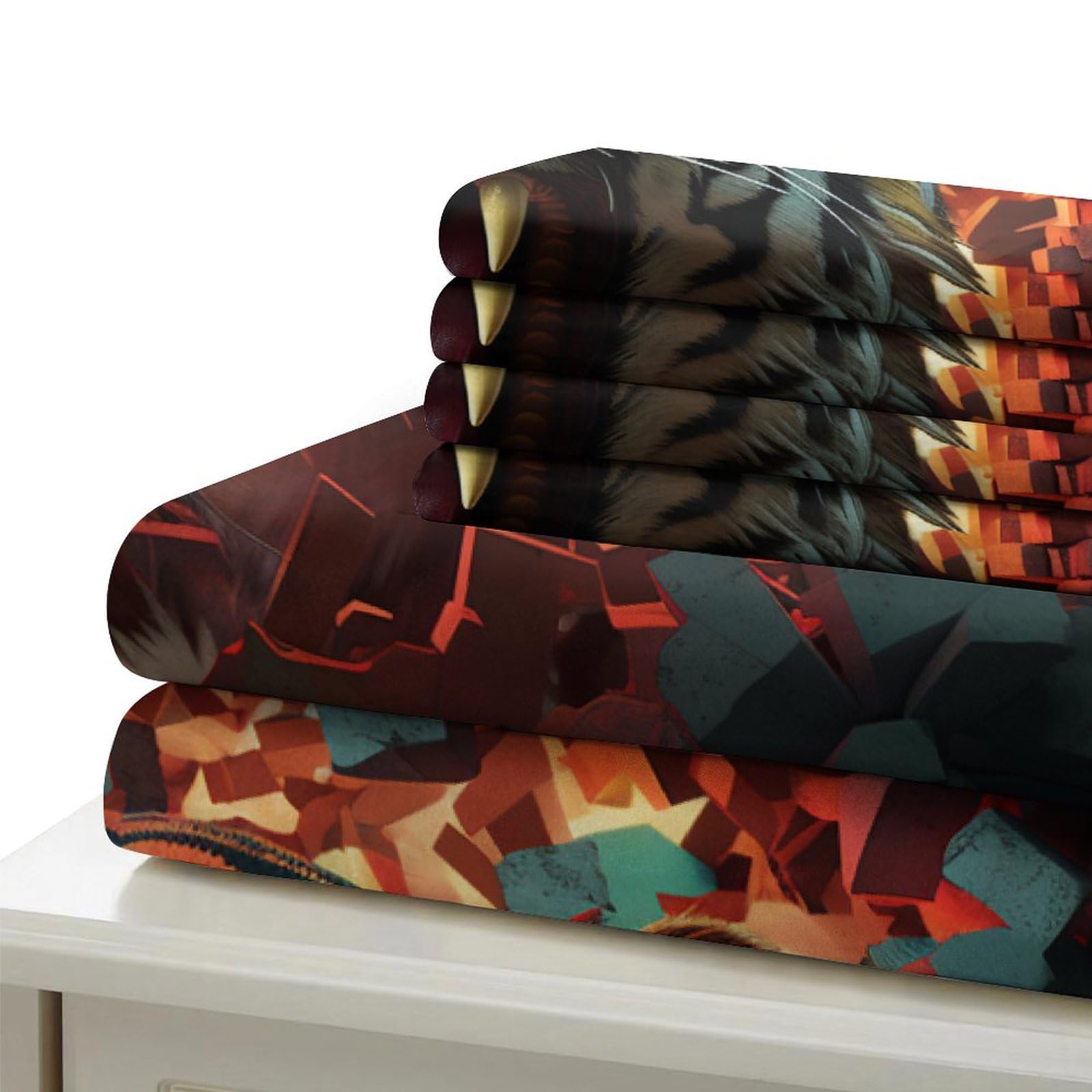 Stampato in 3D tigre Copertina Stampata Microfibra Disegnata Biancheria Da Letto Ipoallergenico Set 3 Pezzi,Double（200x200cm）, Per Adolescenti E Adulti