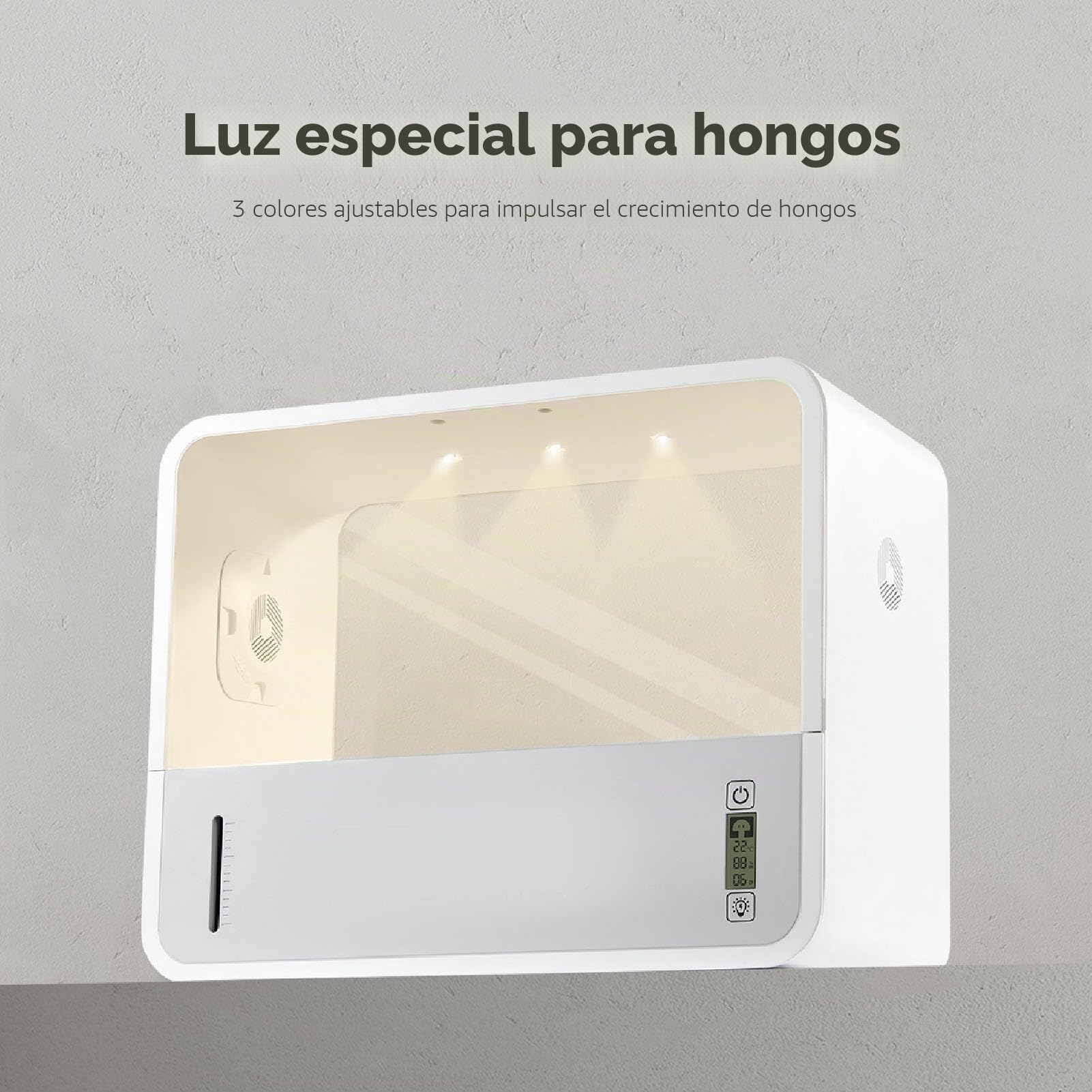 Caja de Aire para Setas, Kit de Bolsa de Cultivo de Setas con Diseño de Control Táctil, Iluminación LED Automática, Tienda de Campaña con Bolsa para Plantar Setas, Tienda de