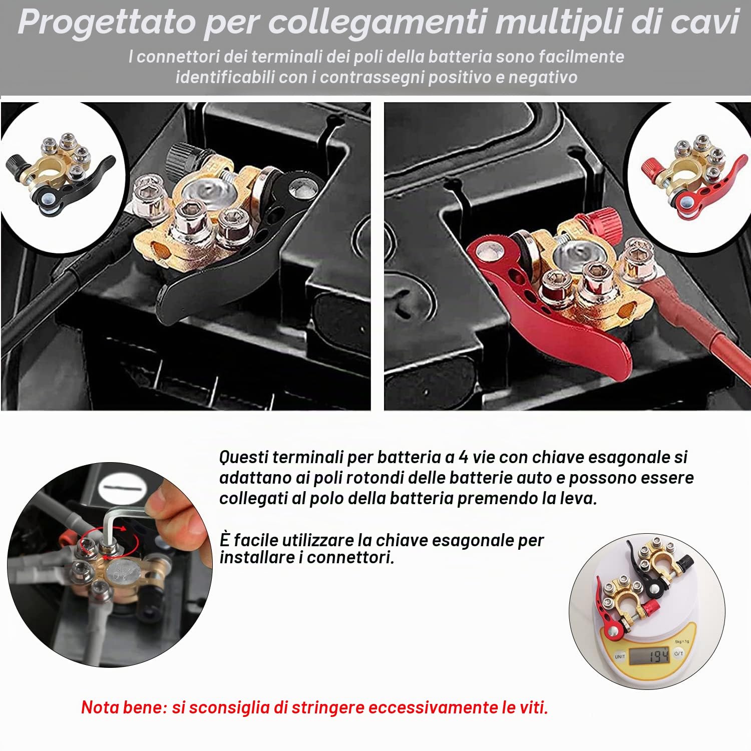 2 pezzi Connettore del Terminale della Batteria Morsetto a Sgancio Rapido Morsetti Terminali della Cavo Batteria Filo Connettori Morsetto del Cavo per Auto Camion Barca