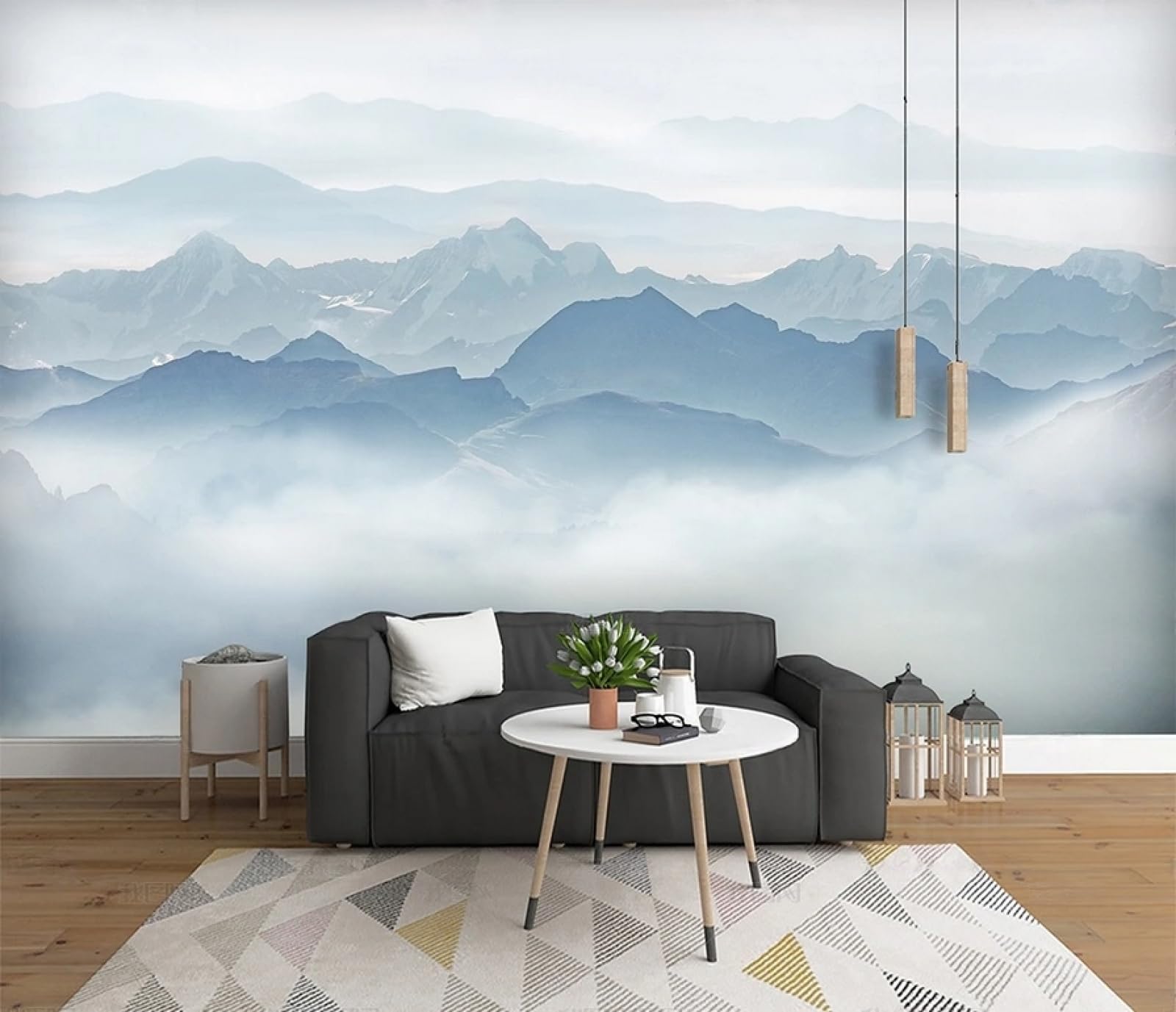 gdkldfg Mountains Mist Zen Nature Wallpaper,Non-Woven Poster,Wall Mural for Living Room Bedroom Feature Wall Decoration 400x280cm