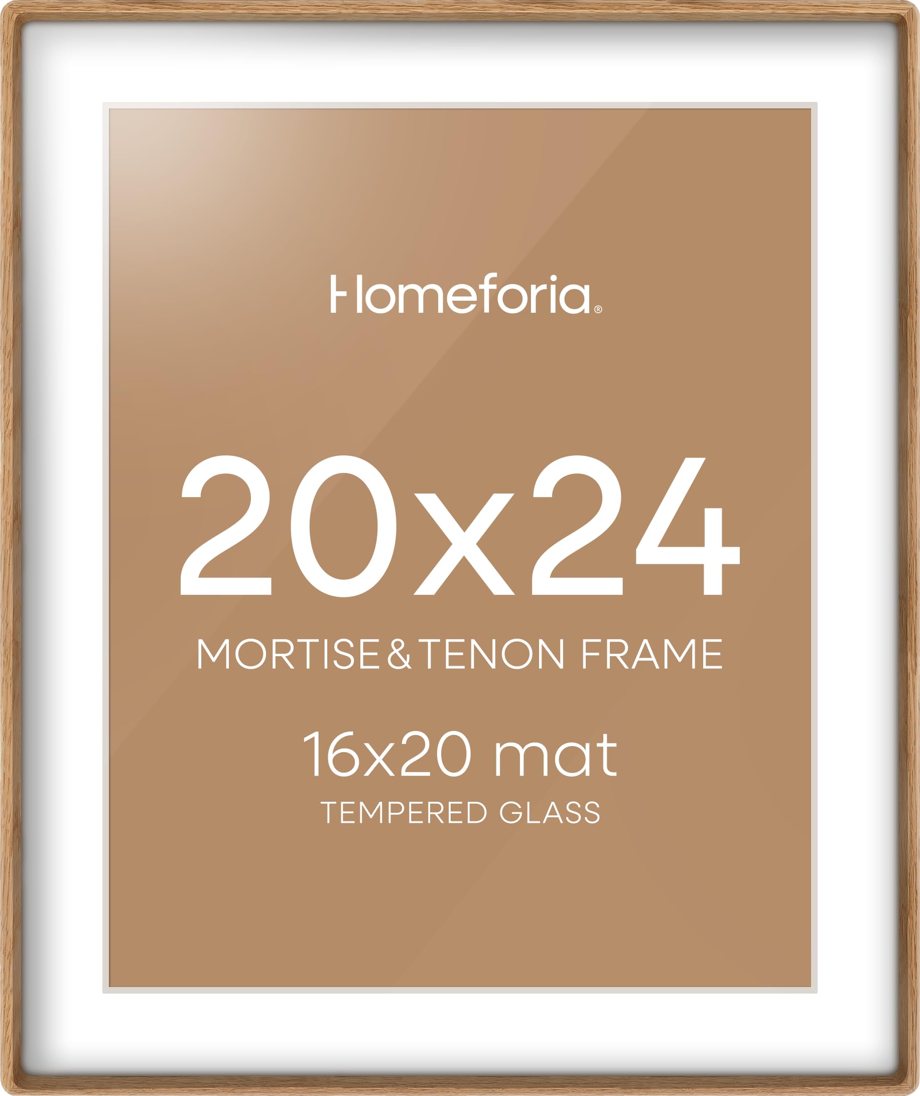 Homeforia 20x24 Mortise & Tenon Natural Oak Picture Frame