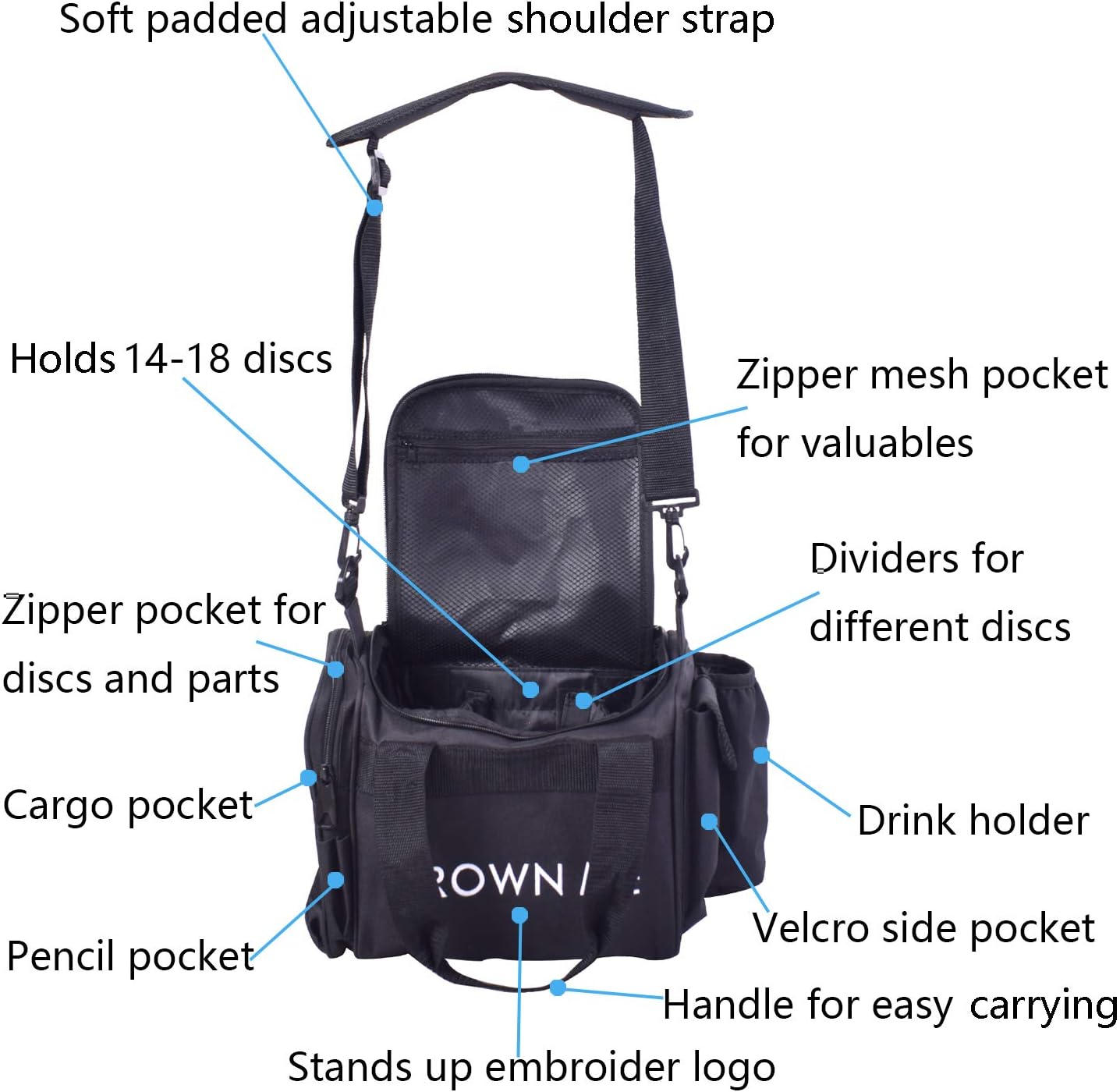 CROWN ME Disc Golf Starter Set, disc Golf disc Set with 6 Discs, 1 Marker, 1 Twoel and 1 Bag