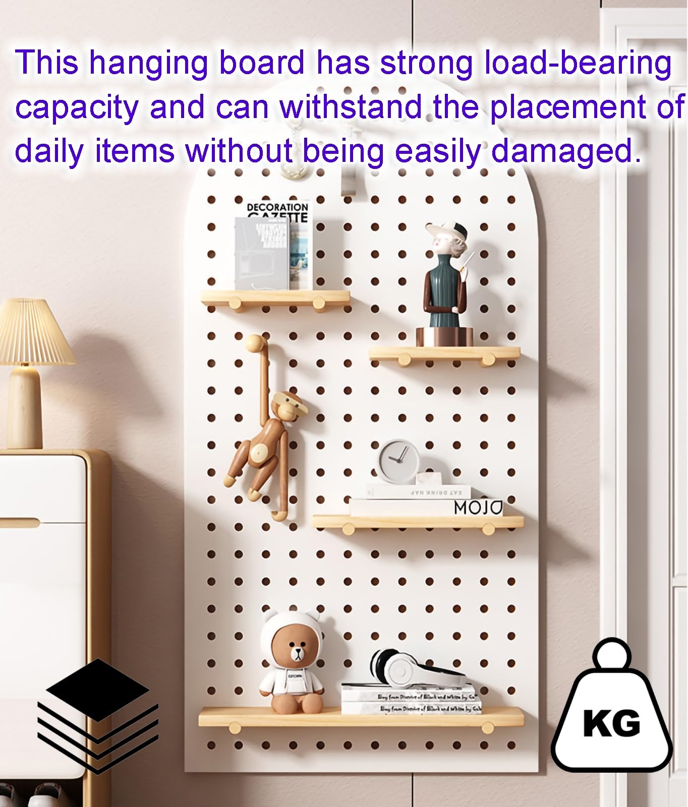 Holz-Pegboard-Display-Rage, modularer Wand-Organizer für Einzelhandel & Handwerk Shows, Verstellbarer Aufbewahrungsständer mit Haken, langlebiges DIY-Werberegal für Wohnkultur