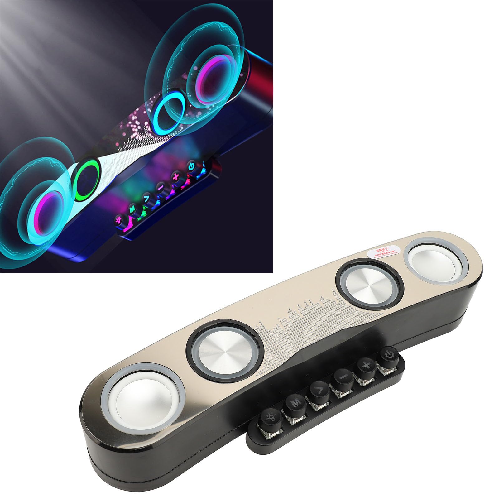 Altoparlanti per Computer Bluetooth RGB con Luci LED Colorate per Giochi e Contenuti Multimediali |Soundbar Wireless per PC Desktop e Dispositivi Mobili |Costruzione in Plastica Resistente