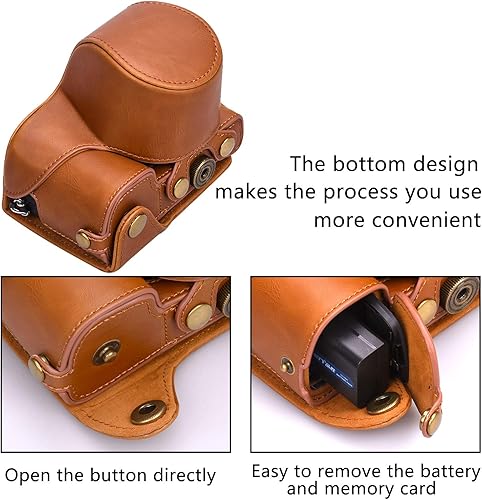 Miniatura 5 de XEVN - Funda para Sony A6400, para Sony A6300, funda de piel sintética de alta calidad para cámara Sony Alpha A6300 a6000 a6100 a6400 Fit