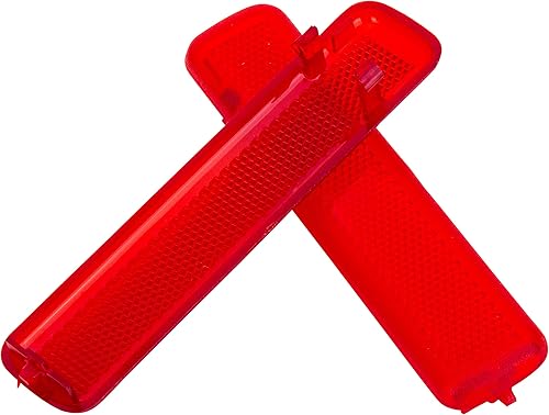 Miniatura 4 de Panel reflector rojo para puerta trasera izquierda del conductor y del lado derecho del pasajero (1 par). Compatible con Chevrolet GMC. Reemplaza la