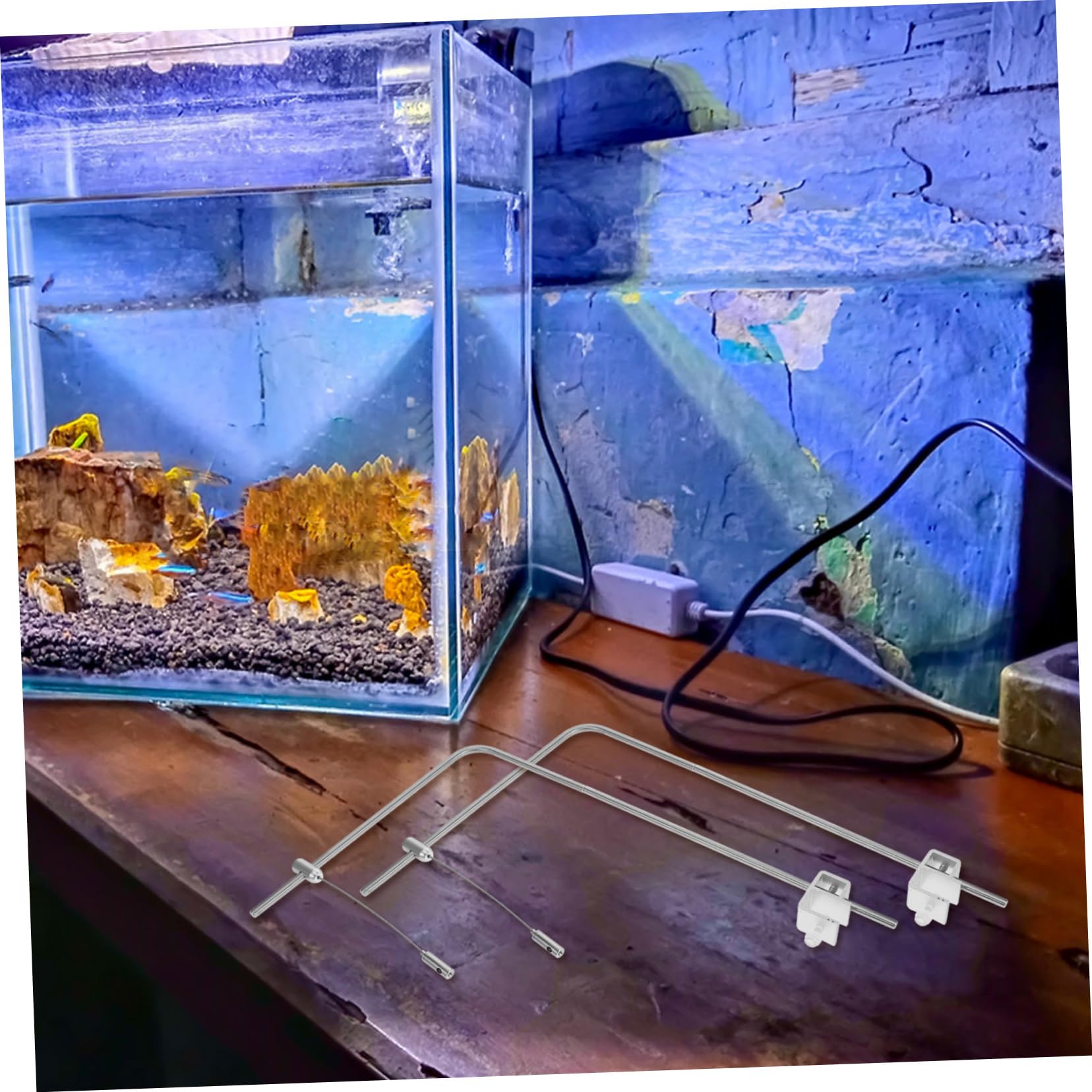 1para Regulowanych Uchwytów Do Lamp Akwariowych Aluminium Wszechstronny Stojak Oświetlenie Do Akwariów Zbiorników Wodnych Idealny Instalacji Lamp Dla Miłośników Ryb