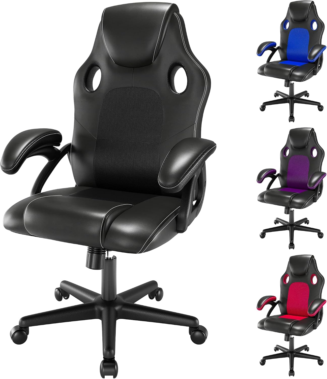 Play haha.Gaming Chair Office Chair Swivel Chair Computer Chair Work Chair Desk Chair Ergonomic Chair Racing Chair Leather Chair PC Gaming Chair (Black)