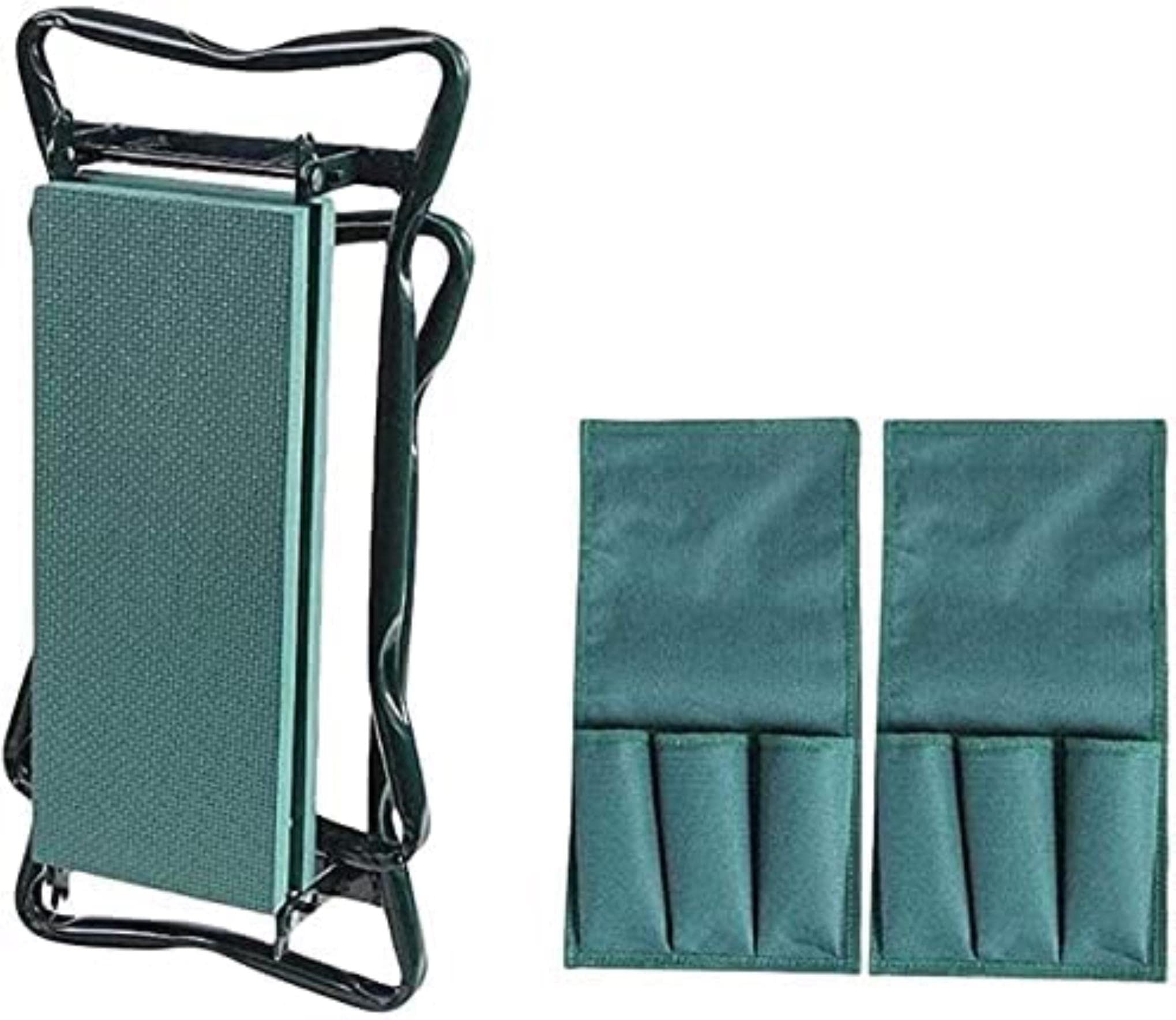 Siège de jardin 2 en 1 et banc à genoux pliant avec sacs d'outils