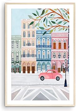 Nationcog Havana Cuba Wall Art Print, Travel Poster, Home Decor, Cuban Art Housewarming Gift Unframed 20x30