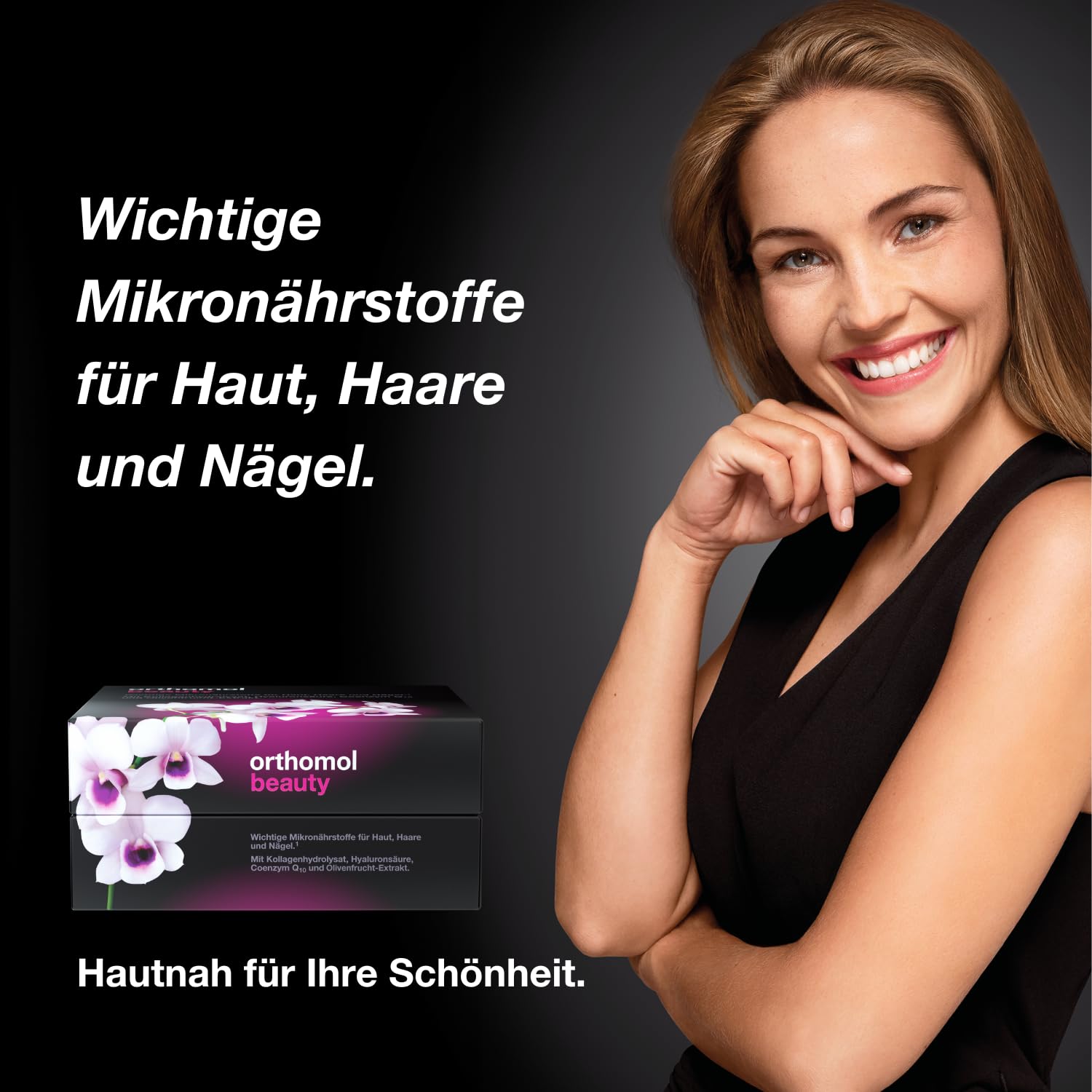 Orthomol Beauty für Frauen - unterstützt Haut, Haare und Nägel - mit Coenzym Q10, Biotin und Zink - Beauty-Box mit Trinkampullen à 30 x Tagesportionen
