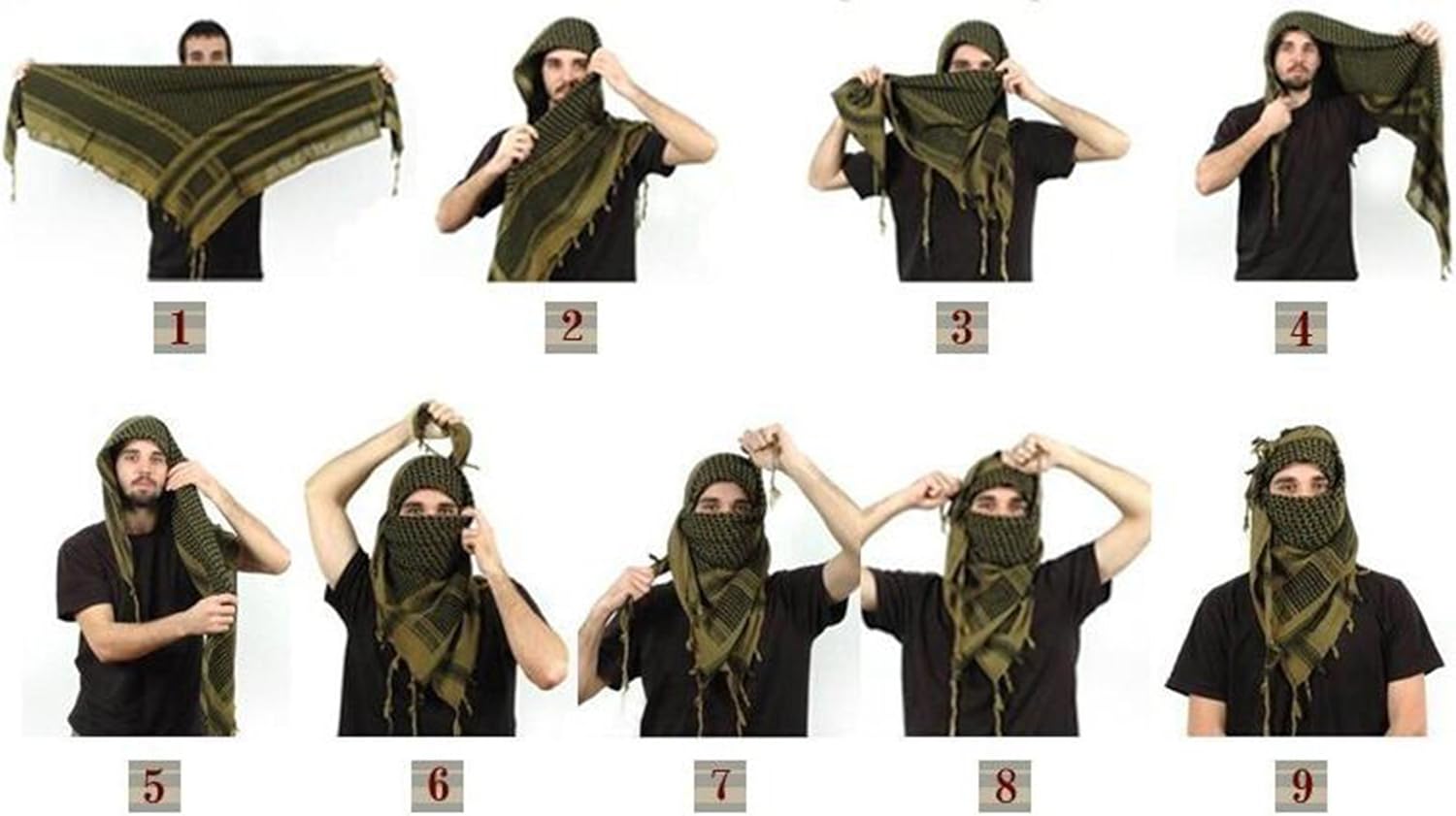 TACVASEN Women Cotton Military Tactical Desert Keffiyeh Scarf Wrap Army Green at  Men’s Clothing store
