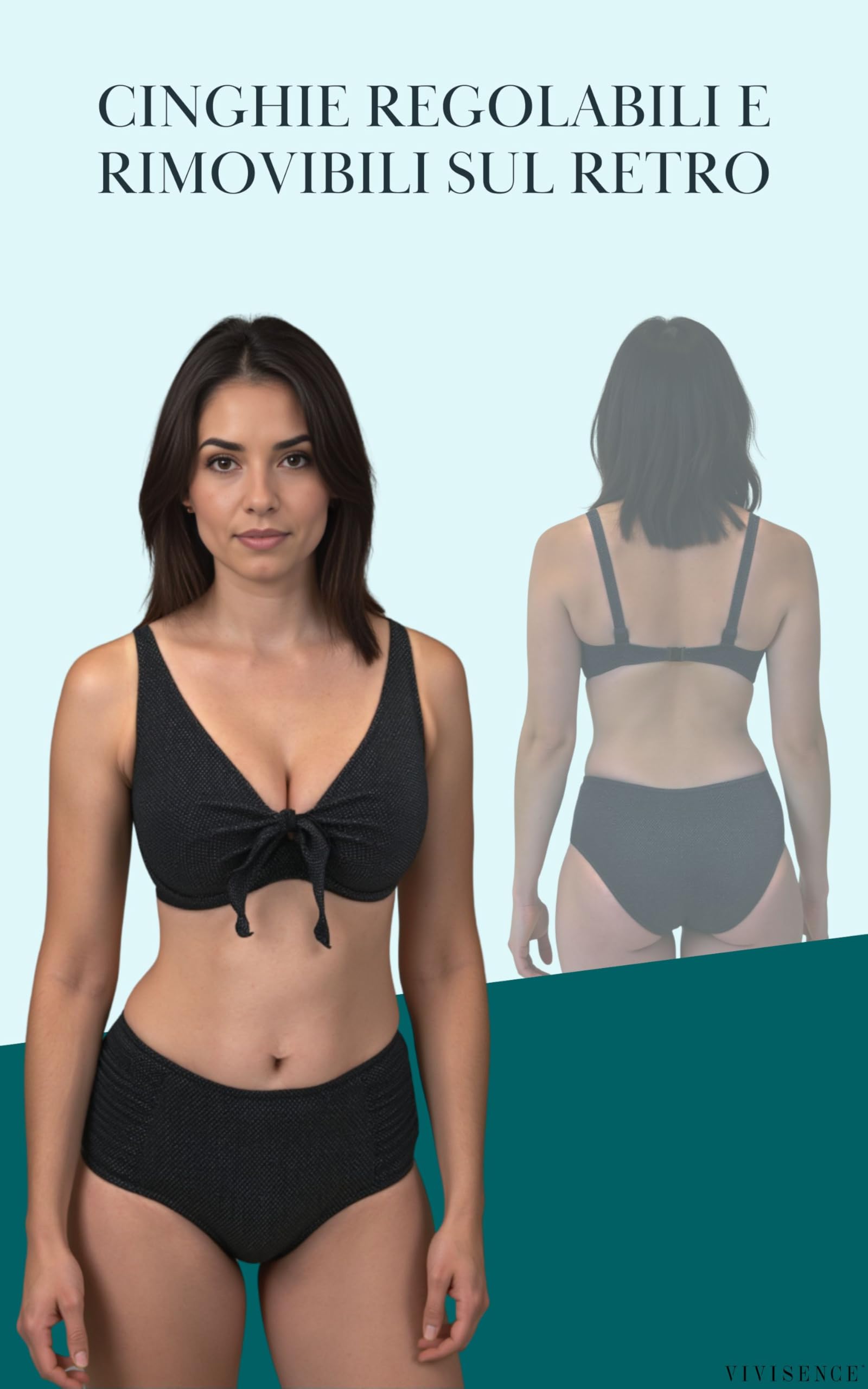 Vivisence 3202 Reggiseno Bikini Liscio Monocolorato Coppe Morbide con Ferretti