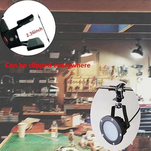 Miniatura 4 de Luz de trabajo LED Clip Foco inundante 30W IP65 Impermeable Equivalente a 300W 11.5 pies 3.5m Cable con enchufe Luces para taller, garaje, sitio de
