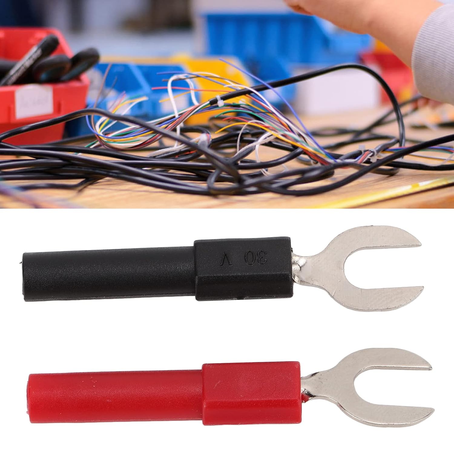 10Pcs U Type Fork Spade Connectors 4mm/0.2in Electrical Crimp Terminals with 10A Current Rating Wire Terminals for Automotive and Solar Applications