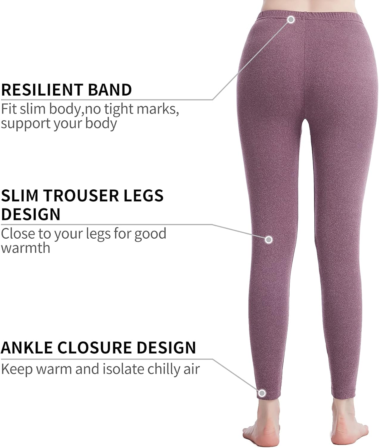 Thermal Underwear for Women Long Johns Womens Pajamas Set Solid Ultra Soft Long Sleeve Base Layer Gifts with Box - Image 3