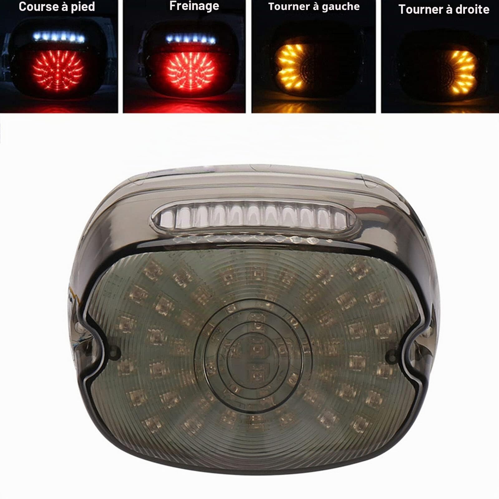 Baceyong Feu de Freinage Arrière à LED, Profil Bas Compatible avec Harley Dyna Road King Glide Universel Electra