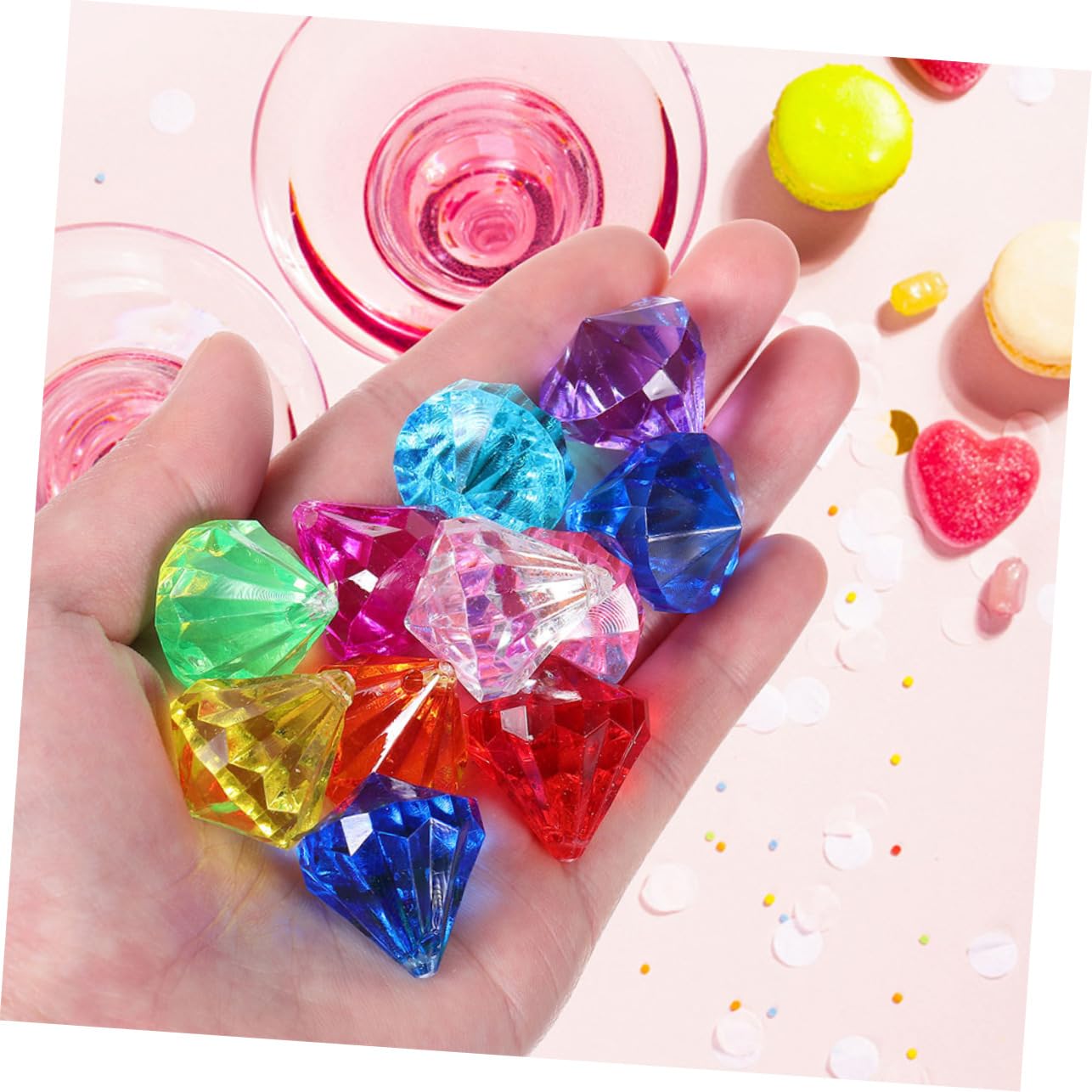 Amazon.co.jp: MERRYHAPY アクリルダイヤモンド 宝石おもちゃ 100個