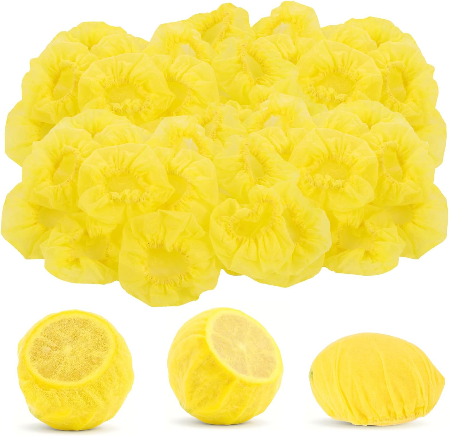 100 Pcs Lemon Wedge Wraps Yellow Lemon Nets Stretch Bag Cloth Covers Beverages Squeezing Halves Cover Making Juice Free Seed Covers