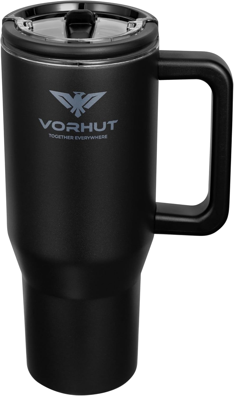 30 oz Tumbler with Handle - Insulated Stainless Steel Coffee Tumbler with Lid and Straw - Leak Proof Travel Mug - Dishwasher Safe - Insulated Cup for Hot & Cold Beverages - Black - Image 2