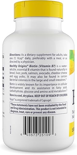 Miniatura 10 de Healthy Origins Biotin Veg cápsulas 10000 mcg 60 unidades